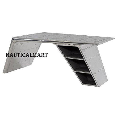 Vintage Aluminium Elegant Aviator Wings Desk Table Silver Metal