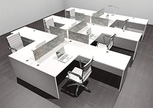 UTM Modern Acoustic Divider Office Workstation Desk Set, 6 Person - OF-CPN-FPRG33