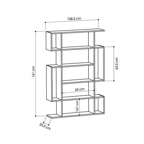 Ada Home Décor DCRB2071 Blair Bookcase, 43'' x 63'' x 10'', White