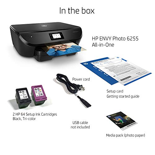HP ENVY Photo 6255 Wireless All-in-One Printer, Works with Alexa (K7G18A)