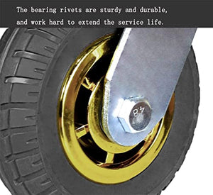 IkiCk Heavy Duty 6" Casters with Brakes - 2pcs Swivel Furniture Casters - 4" 5" 8" Sizes - Mute Rubber - Table Trolley Bed Workbench Compatibility