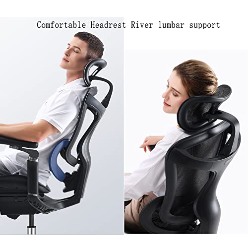 CYXI High Back Mesh Office Chair with Headrest, Lumbar Support, Adjustable Height, Swivel, and Footrest