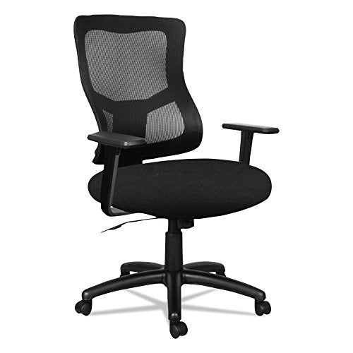 Alera ALEELT4214F Elusion II Series Mesh Mid-Back Swivel/Tilt Chair with Adjustable Arms, Black