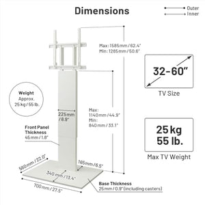WALL V2 Caster High Type Universal TV Stand - Walnut