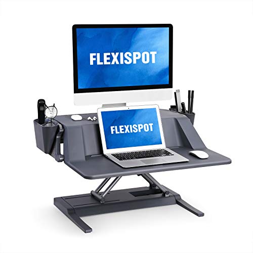 FlexiSpot Sit Stand Smart Workstation M6MG 30 inch Standing Desk Riser Height Adjustable Stand up Desk Home Office Desk Stand for Live Stream/Makeup/Photography/Video (Workstation Only)