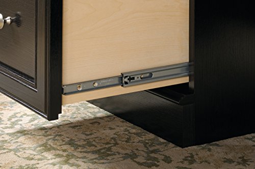 Sauder 420783 Bleeker Street Executive Desk, L: 65.12" x W: 29.53" x H: 29.61", Obsidian Oak finish