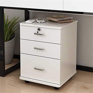 ShiSyan Mobile File Cabinet with Anti-theft Lock, White - Fully Assembled, Large Capacity