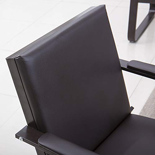 Bestmart PVC Leather Office Reception Chair Executive Side Waiting Room Visitor Guest Sofa,Dark Brown(2 Seat)