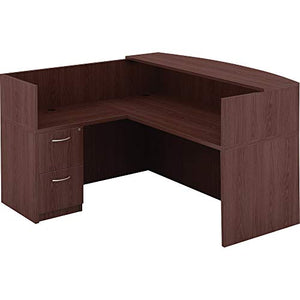 Lorell LLR59582 Essentials Series Mahogany Reception Desk