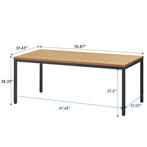 BIBOC Computer Desk/Dining Table, 36X72 inches Office Desk Sturdy Writing Workstation for Home Office Modern Simple Sturdy Laptop Study Table (36X72 inch, Walnut)