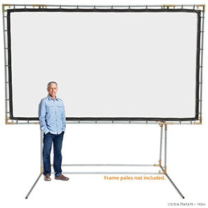 Carl's FlexiWhite Standing Projector Screen Kit (16:9 | 6.75x12-Ft | 165-in) Outdoor Projection Screen, HD, 3D, 1.1 Gain, Dark/Controlled Ambient Light, Outdoor Movie Screen, Stand Poles NOT Included