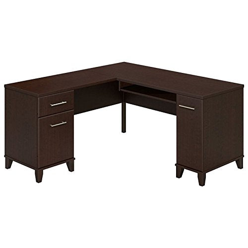 Bush Furniture Somerset 60W L Shaped Desk in Mocha Cherry