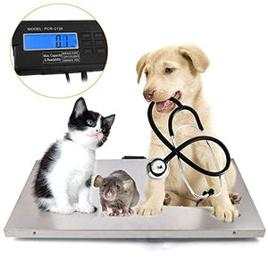 40lb Digital LCD Livestock Vet Platform Scale Hog Dog Pig Sheep Animal Pet Scale with Stainless Steel Platform for Floor Bench Office Weight Weighing