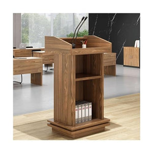 CAMBOS Lectern Podium Stand with 2 Layer Storage Shelf