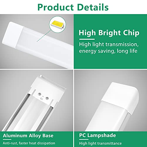 Amberbaby LED Shop Light Fixtures Ceiling Mount 4ft - 9 Pack White Dimmable Night Light Bar