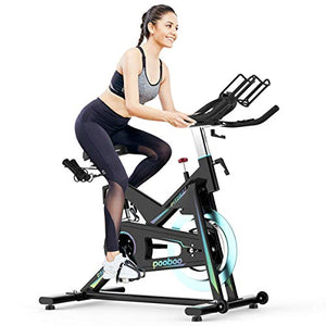 pooboo Pro Indoor Cycling Bike Stationary, Magnetic Resistance Belt Drive Exercise Bike, High Weight Capacity, Heavy Duty Flywheel for Home Office Cardio Workout Bike Training Max 330lb (X6)