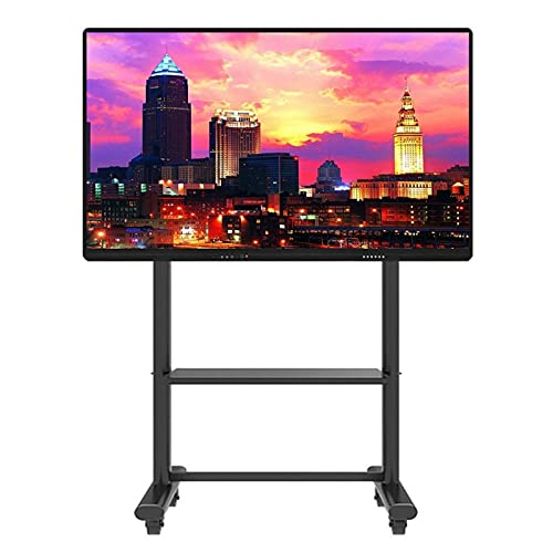 ERLAN Heavy Duty Rolling TV Cart for 55-95 Inch TVs with AV Shelf, 150Kg Capacity