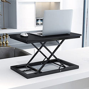 Standing Desk Converter Sit Stand Riser 23.6inch Ergonomic Height Adjustable Home Office Desk Workstation Fits Monitor Laptop (Color : White)