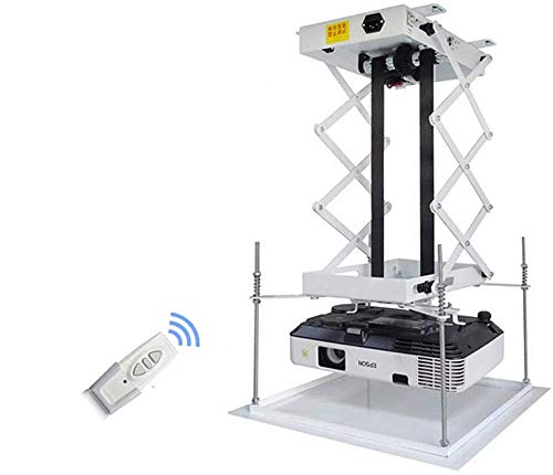 CGOLDENWALL Electric Projector Lift Motorized Projector Mount Projector Hanger Electric Ceiling Mount Bracket for Cinema Hall School Max Load 20kg/ Base Plate 600X600mm (Running Distance: 0.7 M)