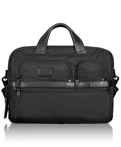 TUMI - Alpha 2 T-Pass Medium Screen Laptop Slim Brief Briefcase - 14 Inch Computer Bag for Men and Women - Black