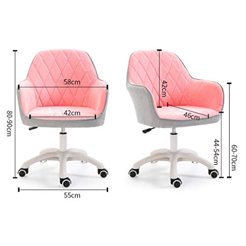 ZRN Comfy Cloth Computer Chair,Cotton and Linen Fabric Home Office Swivel Chair,Fashion Mid-Back Sofa Task Chairs