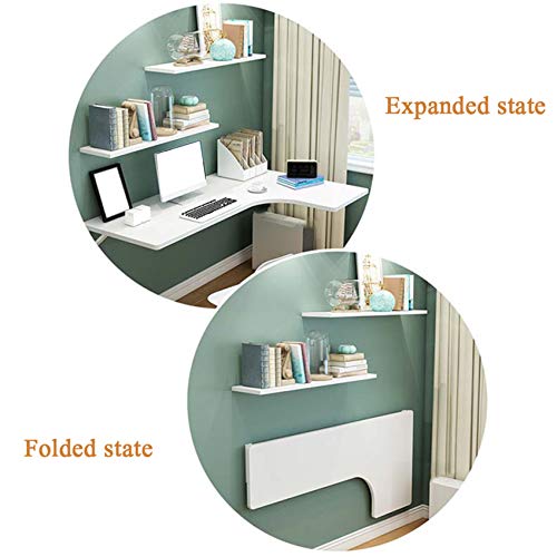 ZYFA L-Shaped Corner Desk Table,Wall-Mounted Drop-Leaf Table Workstation Corner Computer Table Home Office