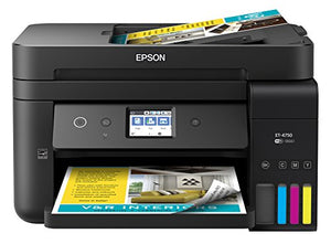 Epson WorkForce ET-4750 EcoTank Wireless Color All-in-One Supertank Printer with Scanner, Copier, Fax and Ethernet