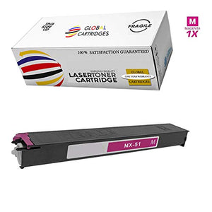 Global Cartridges Compatible Toner Cartridge Set with Additional Black for Sharp MX 4110N 4111N 4140N 4141N 5110N 5111N 5140N 5141N Printers (2xBlack,1xCyan,1xYellow,1xMagenta)