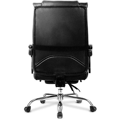 CBLdF Office Chair Pu Leather Double Padded Support with Footrest Seat Cushion