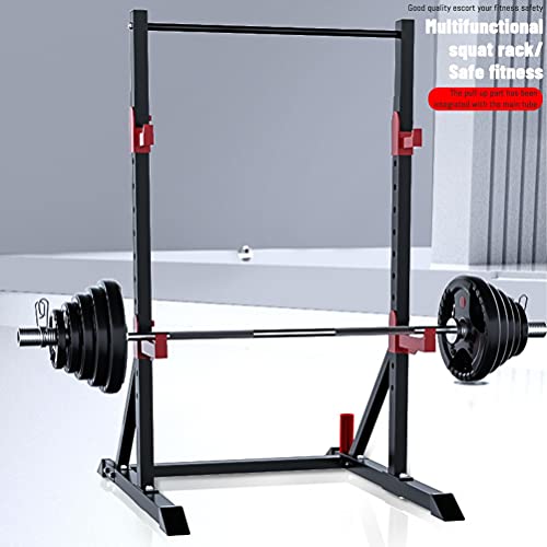Qianglin Olympic Weight Set Pull-ups Bar Squat Rack Dip Stand Adjustable Height Power Cage Barbell Rack Weightlifting Bench Free Press Machine for Men Women Full Body Workout Strength Training