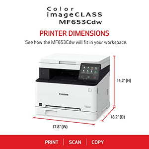 Canon Color imageCLASS MF653Cdw Wireless Laser Printer - Multifunction, Duplex, Mobile-Ready - White