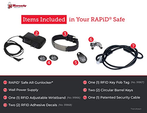 Hornady Rapid Safe AR Gun Locker with RFID Touch Free Entry - Tamper Proof Gun Safe Perfect for Storing Gun Accessories, Rifles and Shotguns - Heavy Duty Rifle Gun Safe for Home and Vehicle - 98190