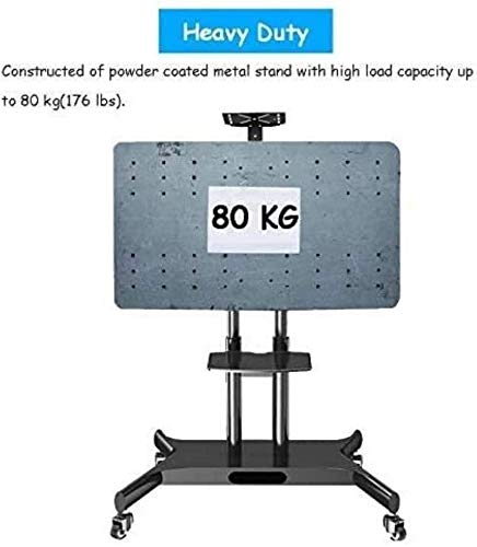 AuLYn Universal Rolling TV Cart for 32-70 Inch Flat Panel Screen, Swivel Trolley Stand