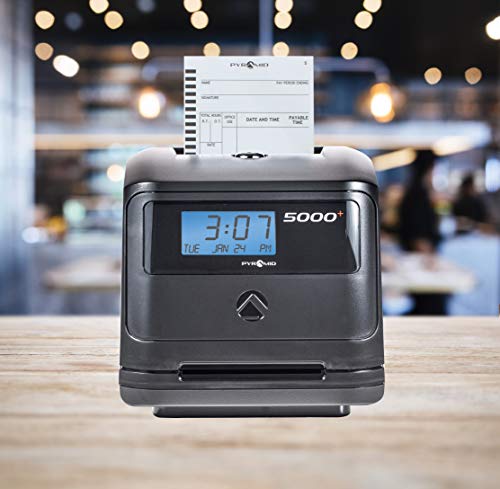Pyramid 5000 Auto Totaling Time Clock, 100 Employees - Made in USA