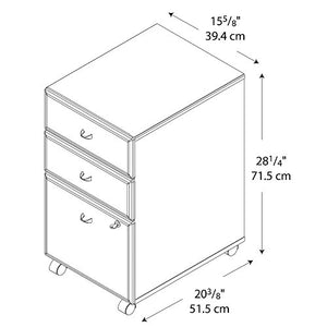 Bush Business Furniture Series A 3 Drawer Mobile File Cabinet, Slate