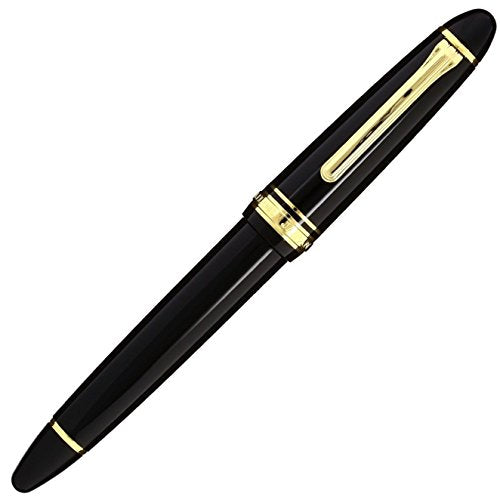 Sailor 1911 Large Black Gold Trim 21K Gold Medium Fine Point Fountain Pen - 11-2021-320