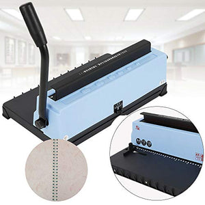 Binding Machine 34 Hole Puncher Manual Calendar Paper File Menu Punching Machine Spiral Coil Iron Ring A4 Binding Punching Machine for Schools, Offices, Photo Studios