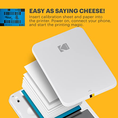 Kodak 2"x3" Premium Zink Photo Paper (100 Sheets) & Step Wireless Mobile Photo Mini Printer (White) Compatible w/ iOS & Android, NFC & Bluetooth Devices