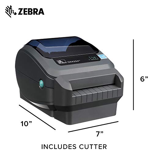 Zebra GX420d Direct Thermal Desktop Printer Print Width of 4 in USB Serial and Parallel Port Connectivity Includes Cutter GX42-202512-000