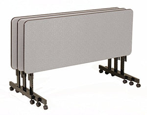 Correll FT2448M-15 EconoLine Flip Top Table, 24" x 48", Adjustable Height, Gray Granite Melamine Top, Rectangle, Seats 2