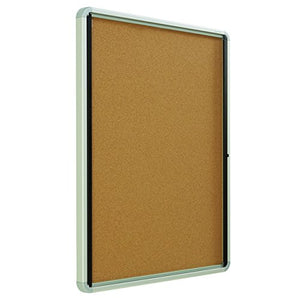 Quartet Enclosed Cork Bulletin Board, 30" x 39" or 9 Sheets, Swing Door, Aluminum Frame (EIHC3930)