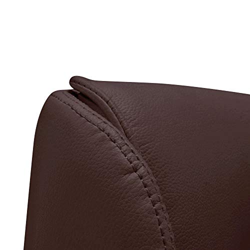 Rockefeller Genuine Leather Aluminum Base High Back Executive Chair - Dark Brown