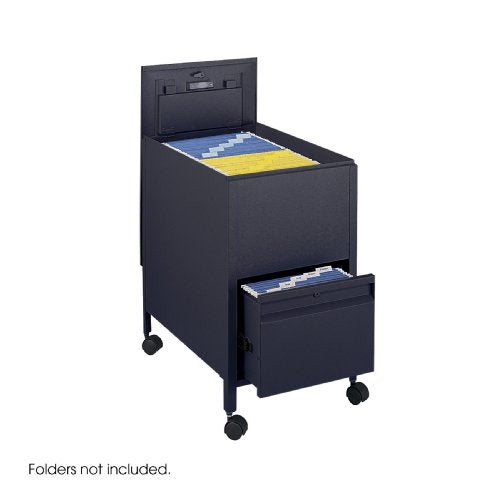 Safco Products 5364BL Locking Mobile Tub File with Drawer, Letter Size, Black