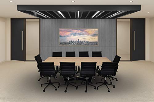 SOLIS Suprema 11-Piece Mid Back Ribbed Conference Table Set, Black