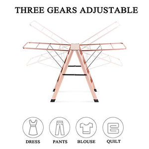 LUCEAE Aluminum Step Stool 4/5 Step Folding Clothes Rack with Non-Slip Pads