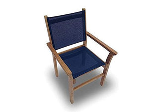 Royal Teak Collection CAPN Captiva Sling Stacking Chair, Navy