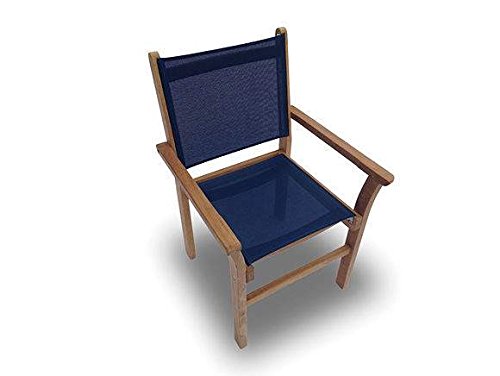 Royal Teak Collection CAPN Captiva Sling Stacking Chair, Navy