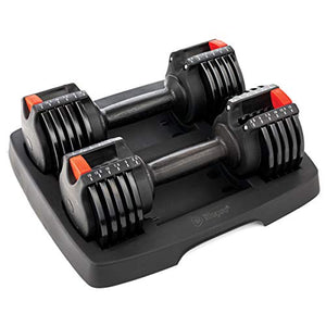 Lifepro PowerUp Adjustable Weights Dumbbells Set - Home Workout Equipment for Weight Lifting, Strength Training, Muscle Building, Core Fitness - Light 2.5 lb-15 lb Adjustable Dumbbells Set of 2