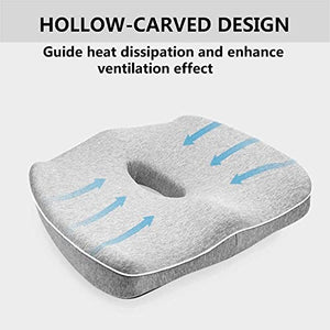 Feilx Memory Foam Coccyx Seat Cushion - Tailbone Pain Relief - Office Chair Car Seat Sciatica Back Pain Relief (Color: C)