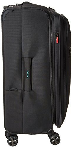DELSEY Paris Hyperglide Softside Expandable Luggage with Spinner Wheels, Black, Checked-Medium 25 Inch